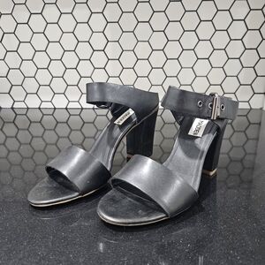 Steve Madden Charcoal Ankle Strap Heels
